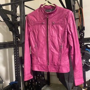 Magenta Danier leather jacket.(XS)